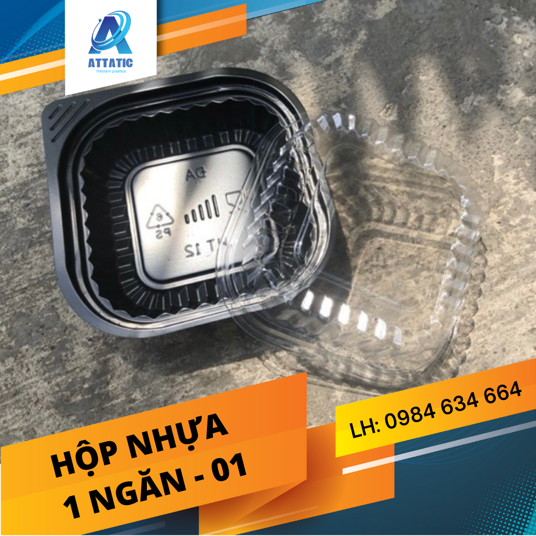 Hộp Nhựa Vuông Đen